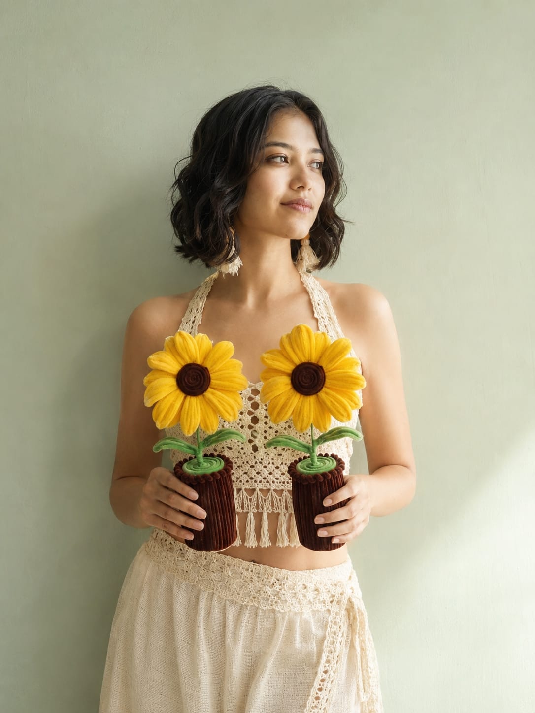 Forever Blooming Sunshine Sunflower | Handmade Pipe Cleaner Flower Planter