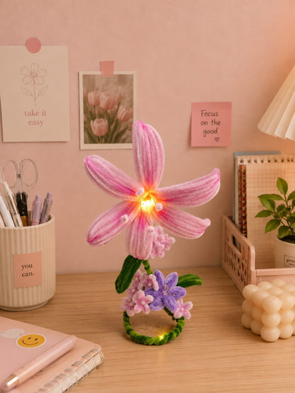 Glowing Lily | Handmade Pipe Cleaner LED Flower Lamp